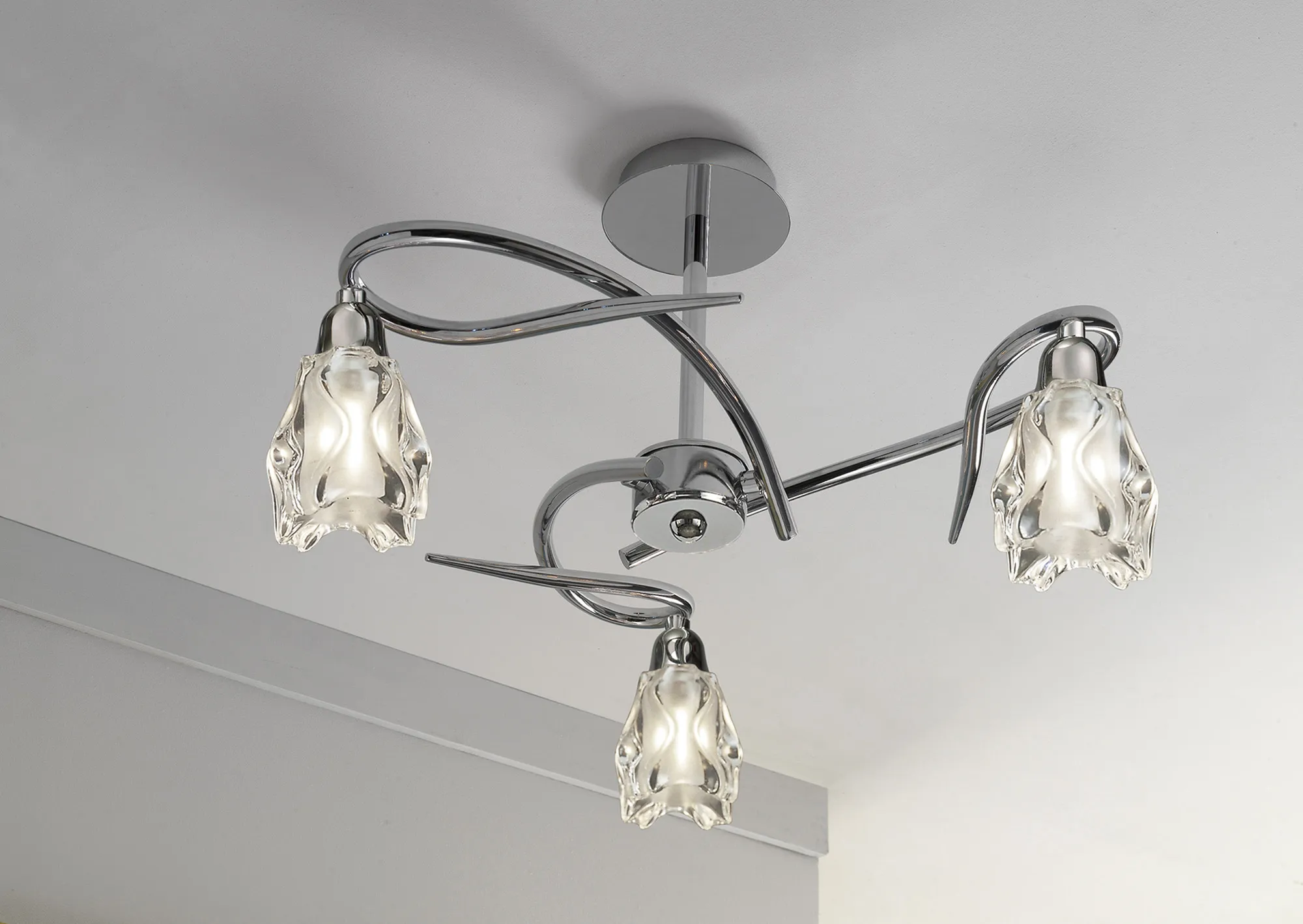 Amel Polished Chrome Ceiling Lights Mantra Semi Flush Fittings